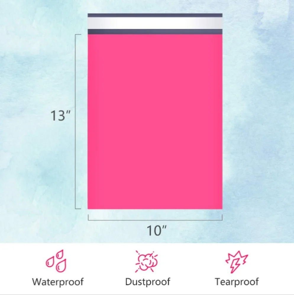 25 Poly Mailers 10x13 Hot Pink Pack Shipping Bags Mailing Envelopes‎